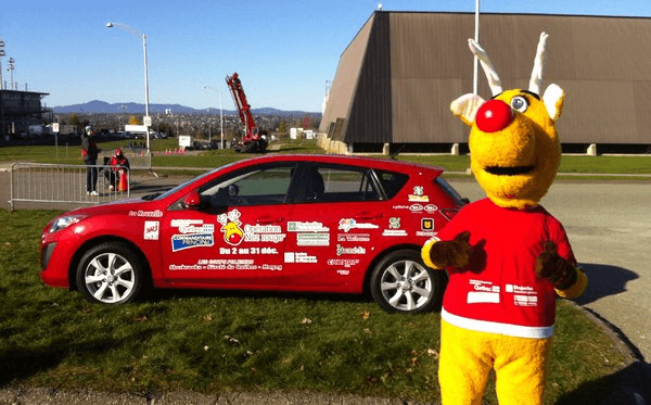 Depuis 8 ans MAZDA DE SHERBROOKE est fier partenaire Nez Rouge en fournissant la voiture officiel de la mascotte
