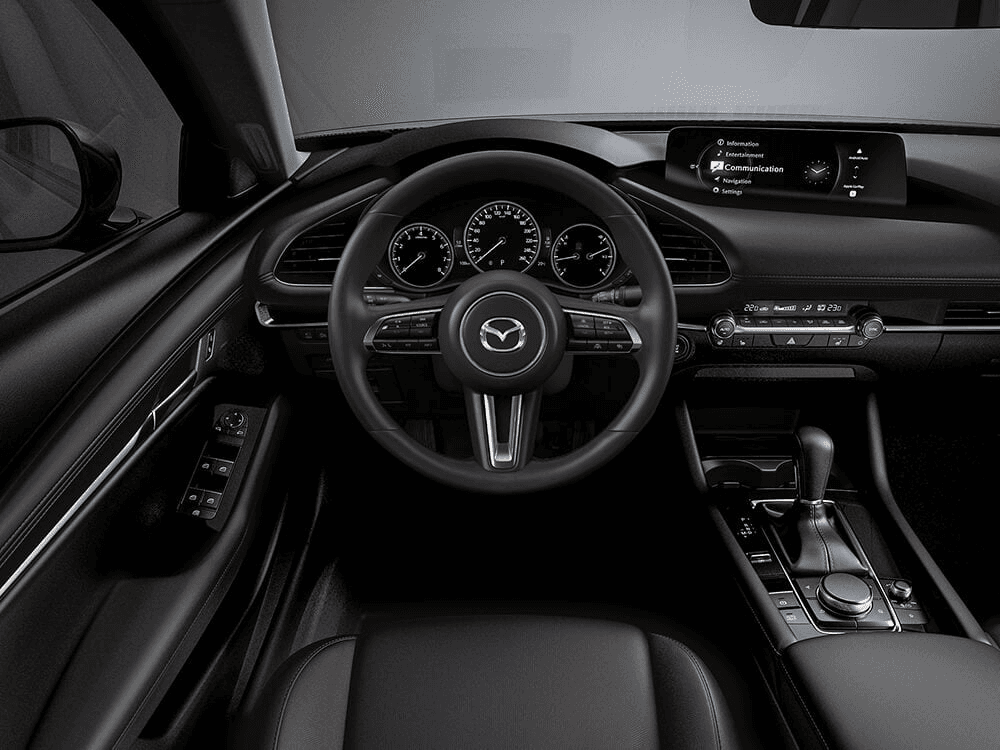 Au volant du Mazda3 Sport 2025 incluant l’ensemble i-Activsense.