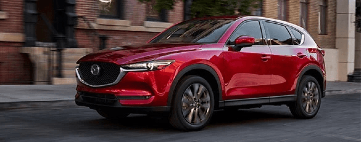 Mazda CX-5 rouge vue latérale 