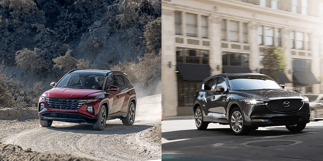 Comparatif entre le Hyundai Tucson 2022(gauche) et le Mazda CX-5 2021.5(droite
